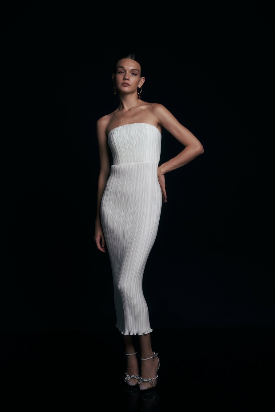 Midi Dresses Lidee Woman | Sirene Strapless Gown - Ivory