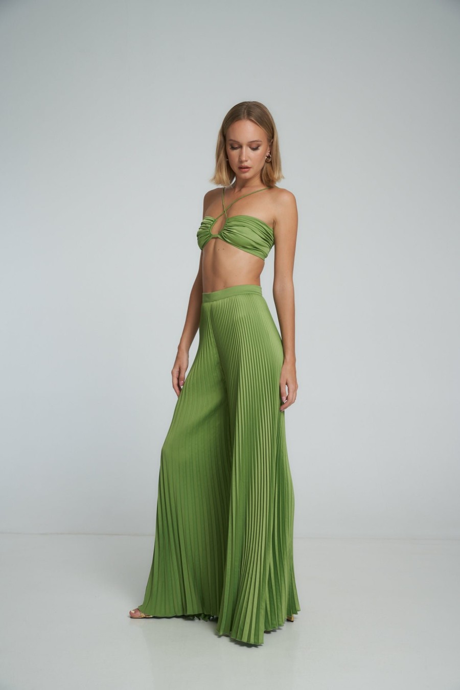 Bottoms Lidee Woman | Bisous Pleated Pant - Fern