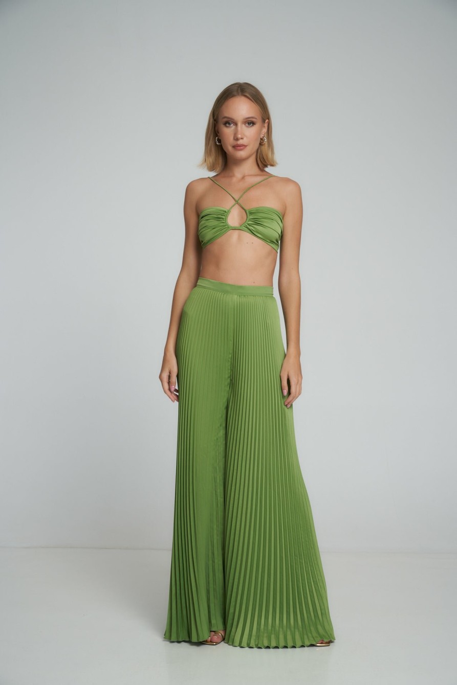 Bottoms Lidee Woman | Bisous Pleated Pant - Fern