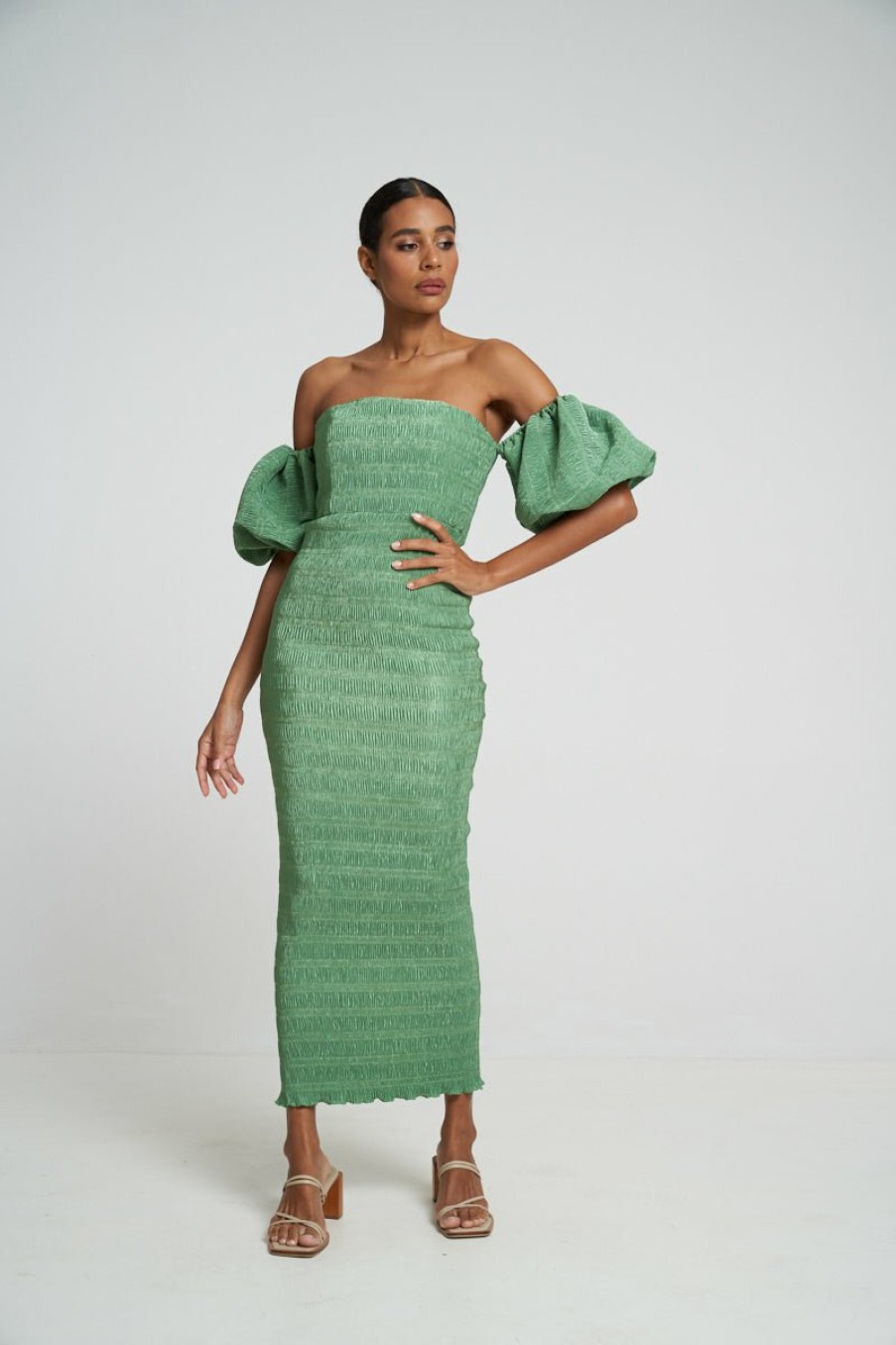 Midi Dresses Lidee Woman | Art Deco Dress - Sea Green