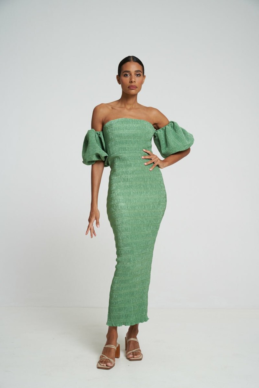 Midi Dresses Lidee Woman | Art Deco Dress - Sea Green