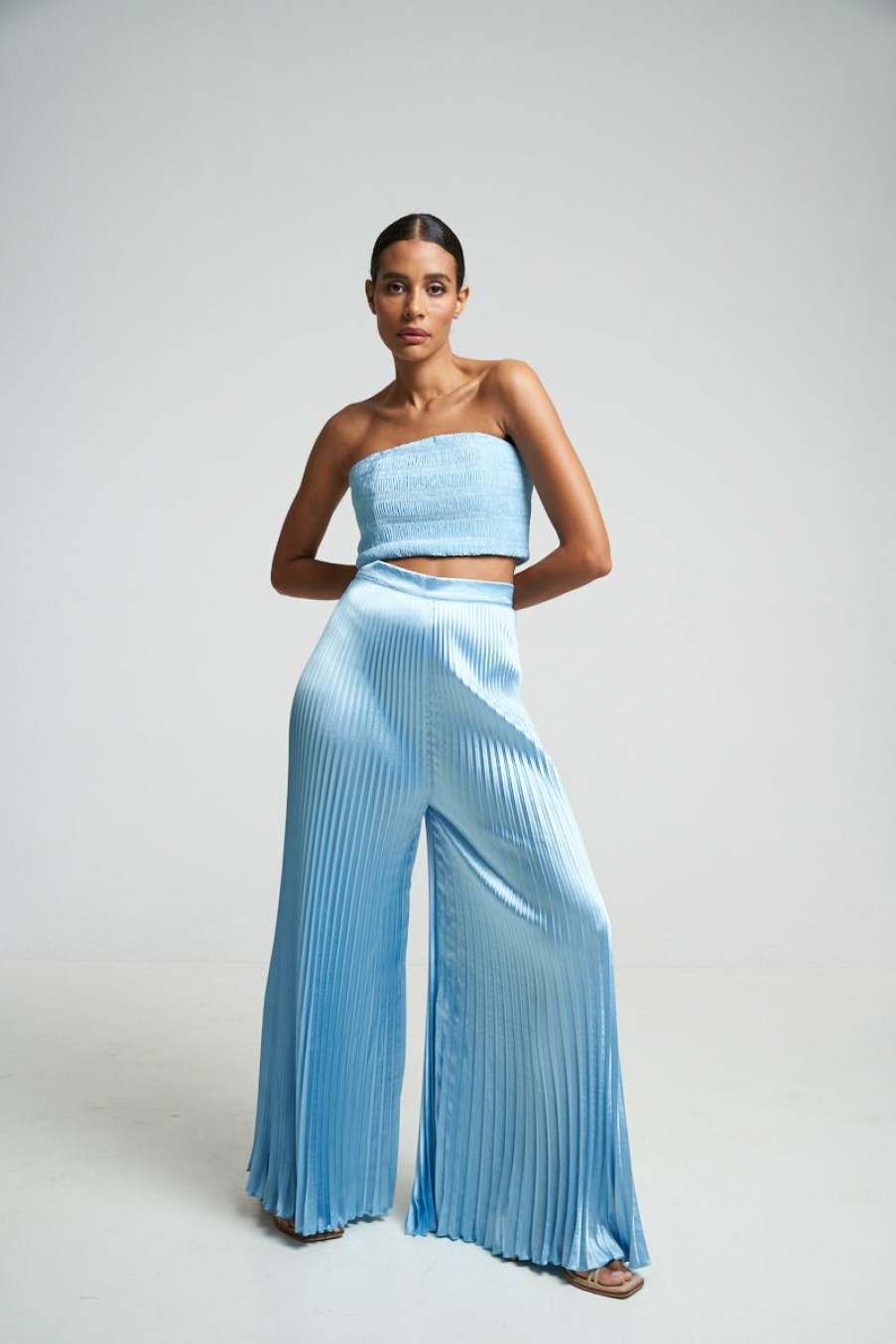 Bottoms Lidee Woman | Bisous Pleated Pant - Summer Blue