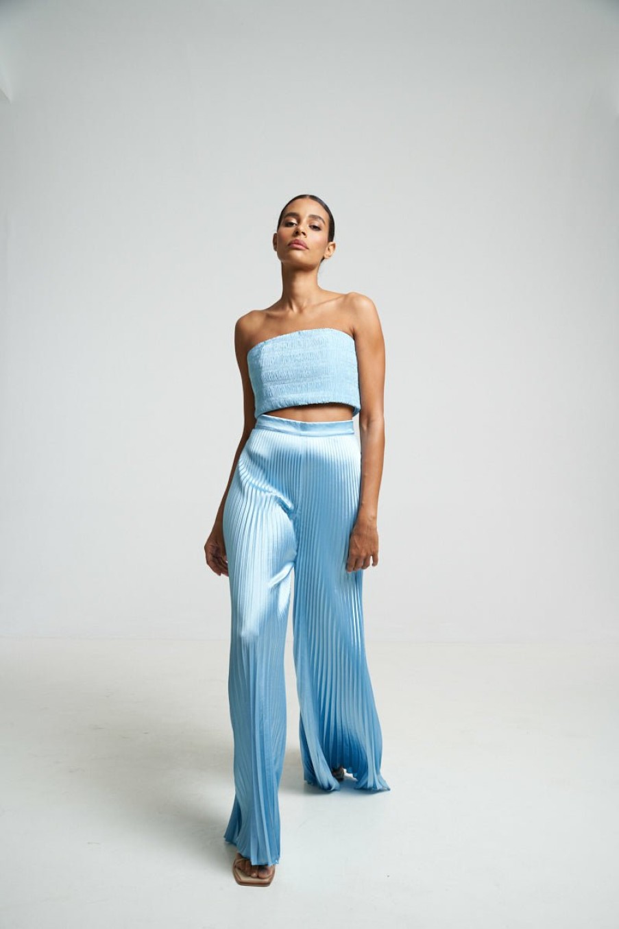 Bottoms Lidee Woman | Bisous Pleated Pant - Summer Blue