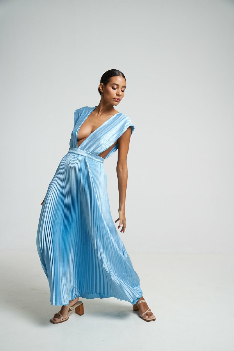 Midi Dresses Lidee Woman | Gala Gown - Summer Blue