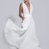 Full Length Dresses Lidee Woman | Moderniste Gown - Blanc Crepe