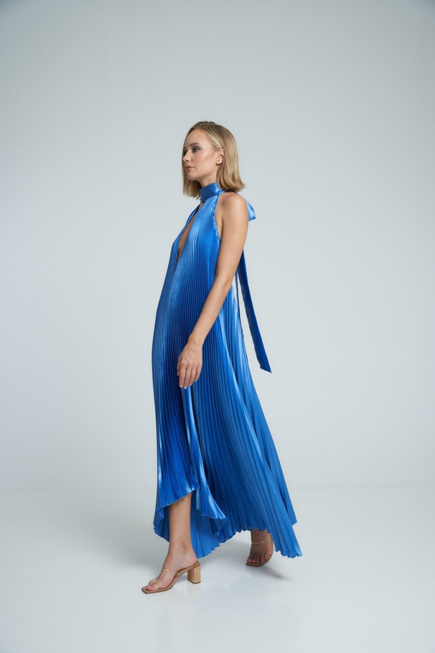 Full Length Dresses Lidee Woman | Opera Gown - Mediterranean Blue