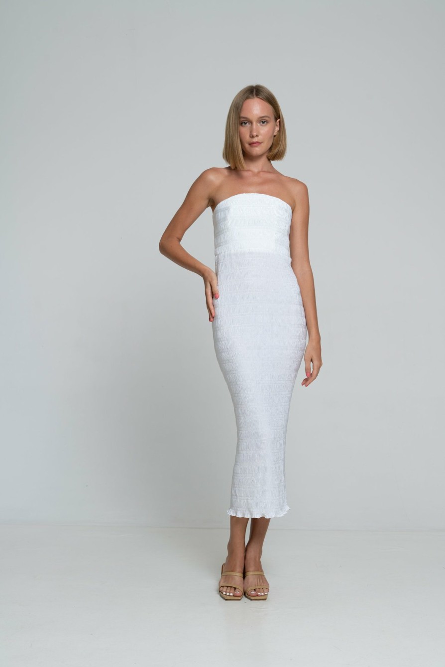 Midi Dresses Lidee Woman | Aurore Gown - Blanc