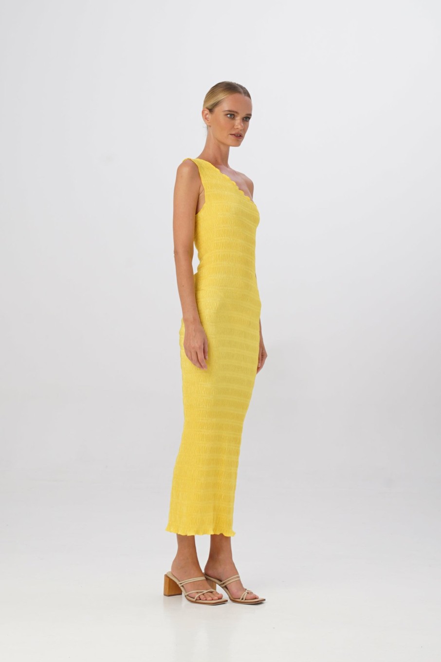 Midi Dresses Lidee Woman | Gigi Smocking Gown - Canary