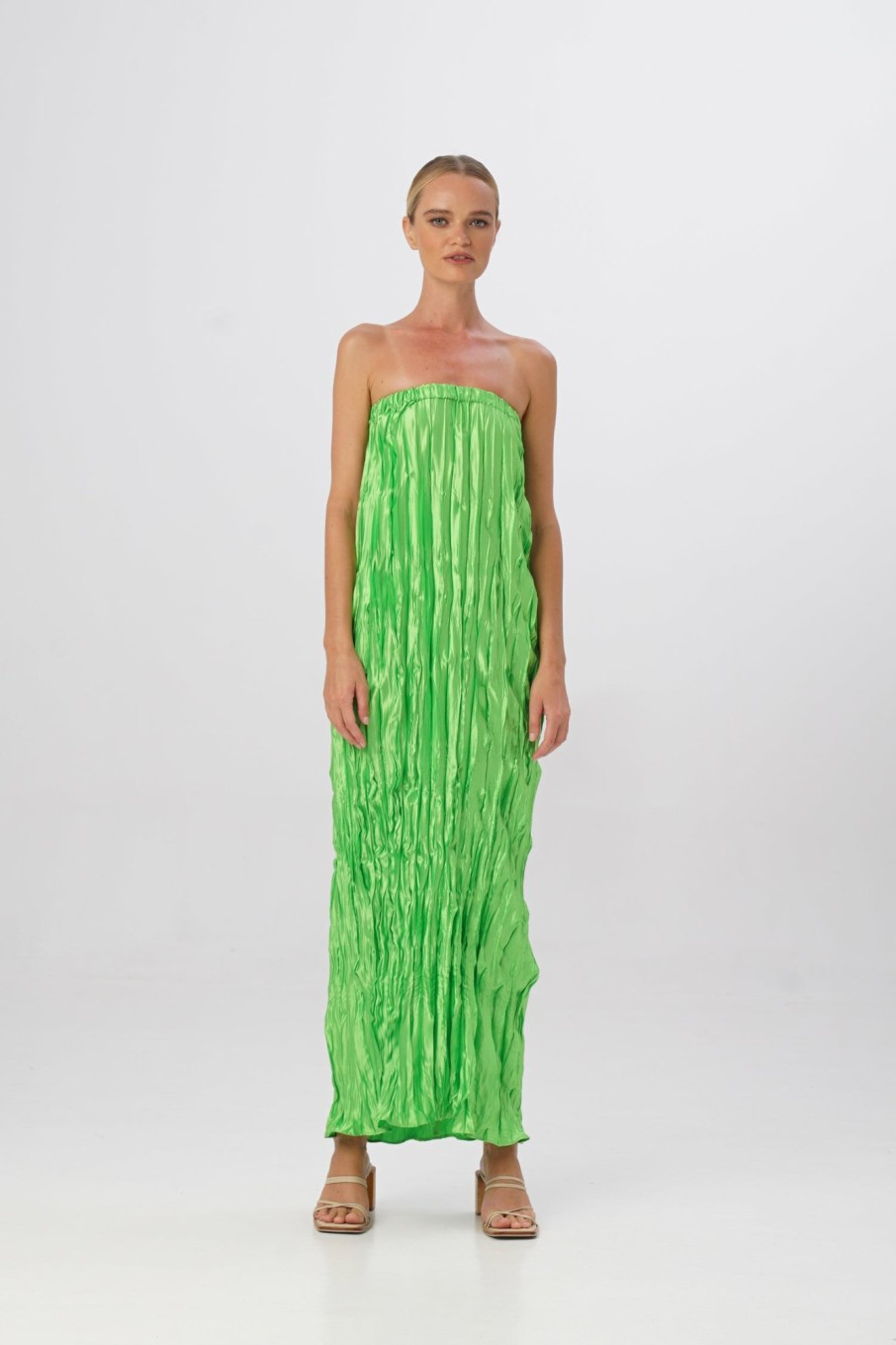 Midi Dresses Lidee Woman | Romantique Dress - Neon Lime