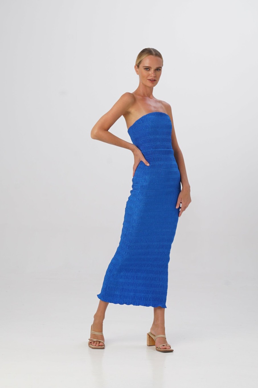 Midi Dresses Lidee Woman | Aurore Gown - Moroccan Blue