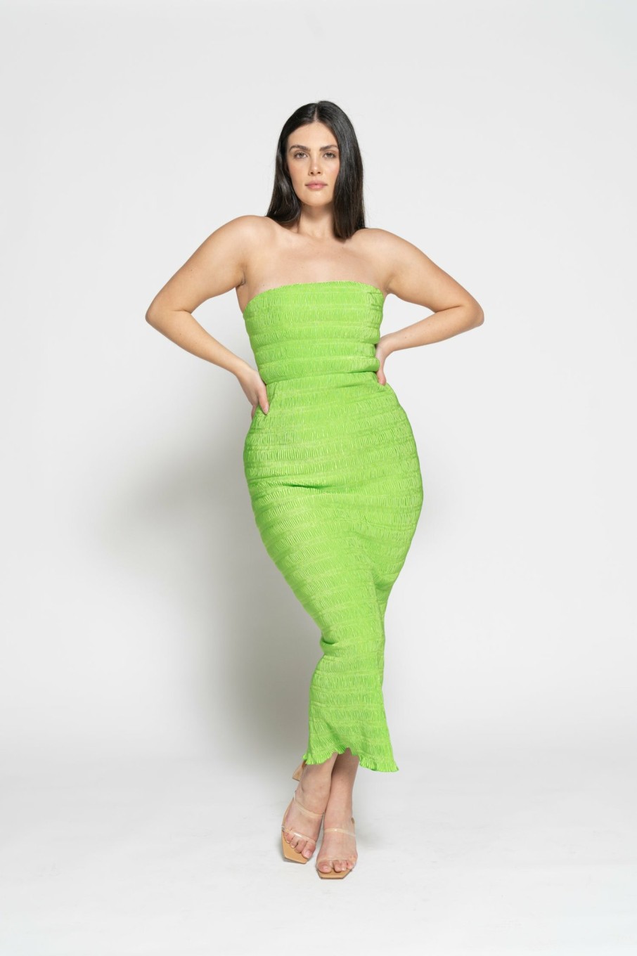 Midi Dresses Lidee Woman | Aurore Gown - Neon Lime