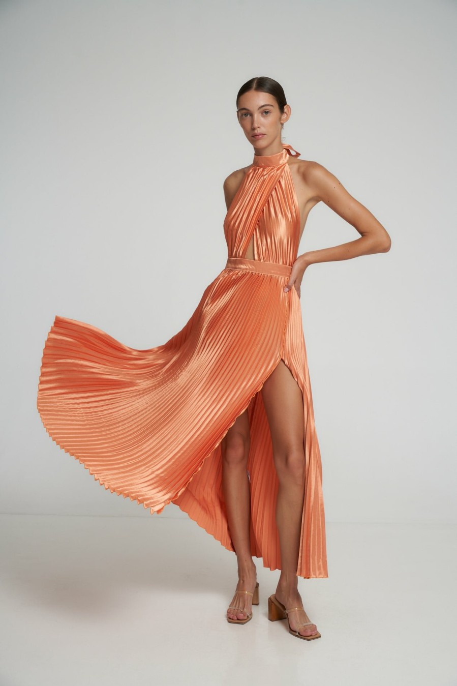 Midi Dresses Lidee Woman | Renaissance Split Gown - Sunset