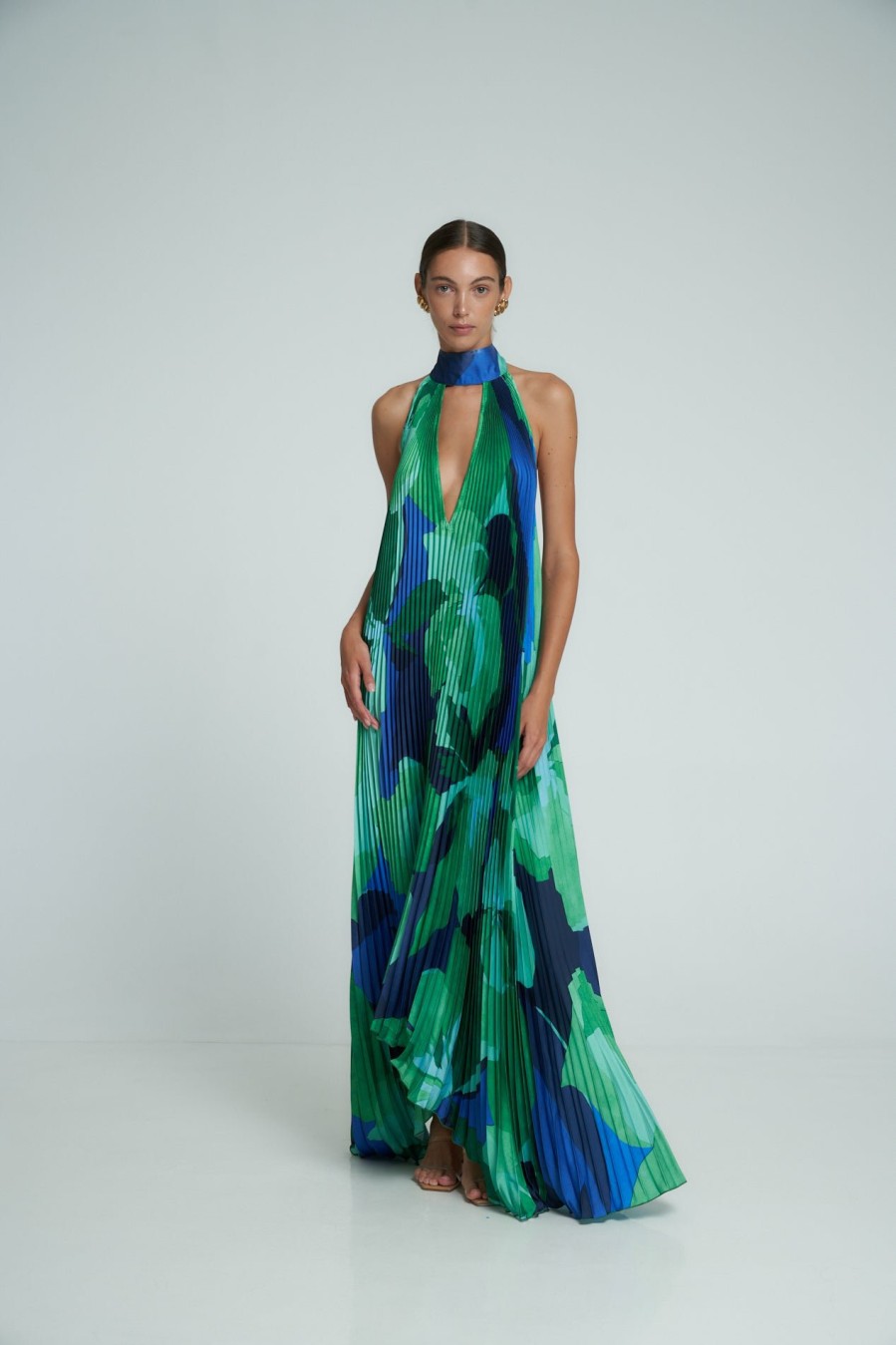 Full Length Dresses Lidee Woman | Opera Gown - Capri Green