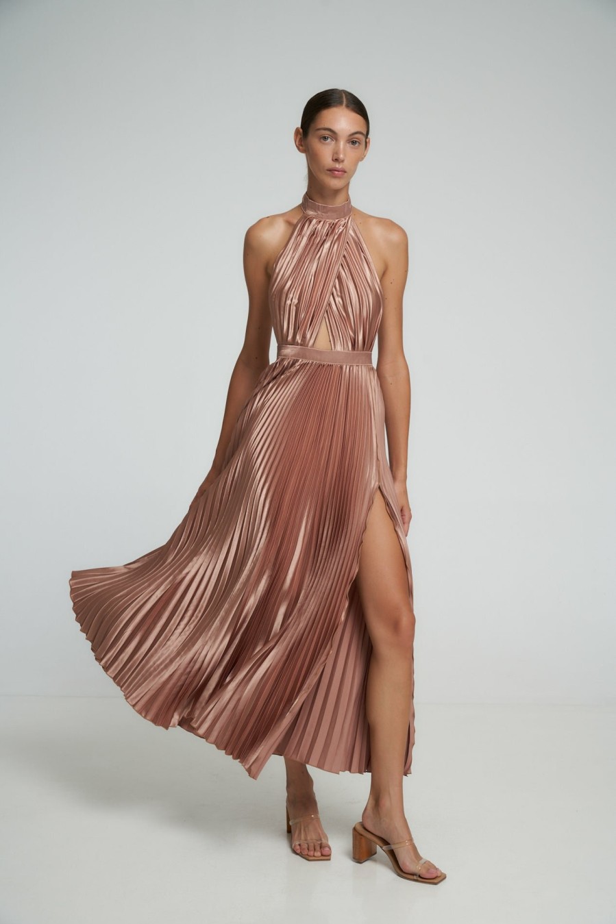 Midi Dresses Lidee Woman | Renaissance Split Gown - Sand