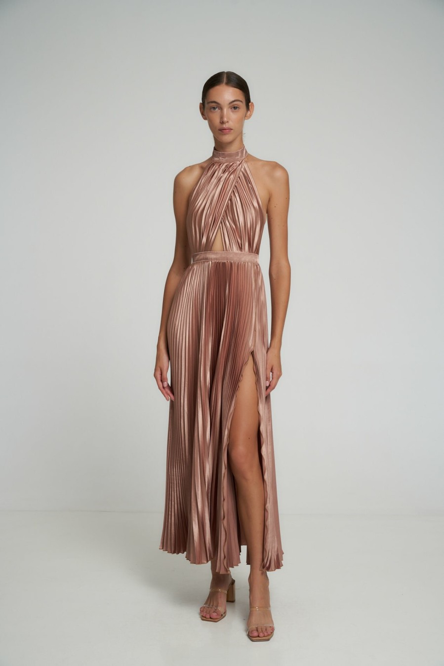 Midi Dresses Lidee Woman | Renaissance Split Gown - Sand