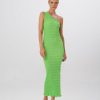 Midi Dresses Lidee Woman | Gigi Smocking Gown - Neon Lime