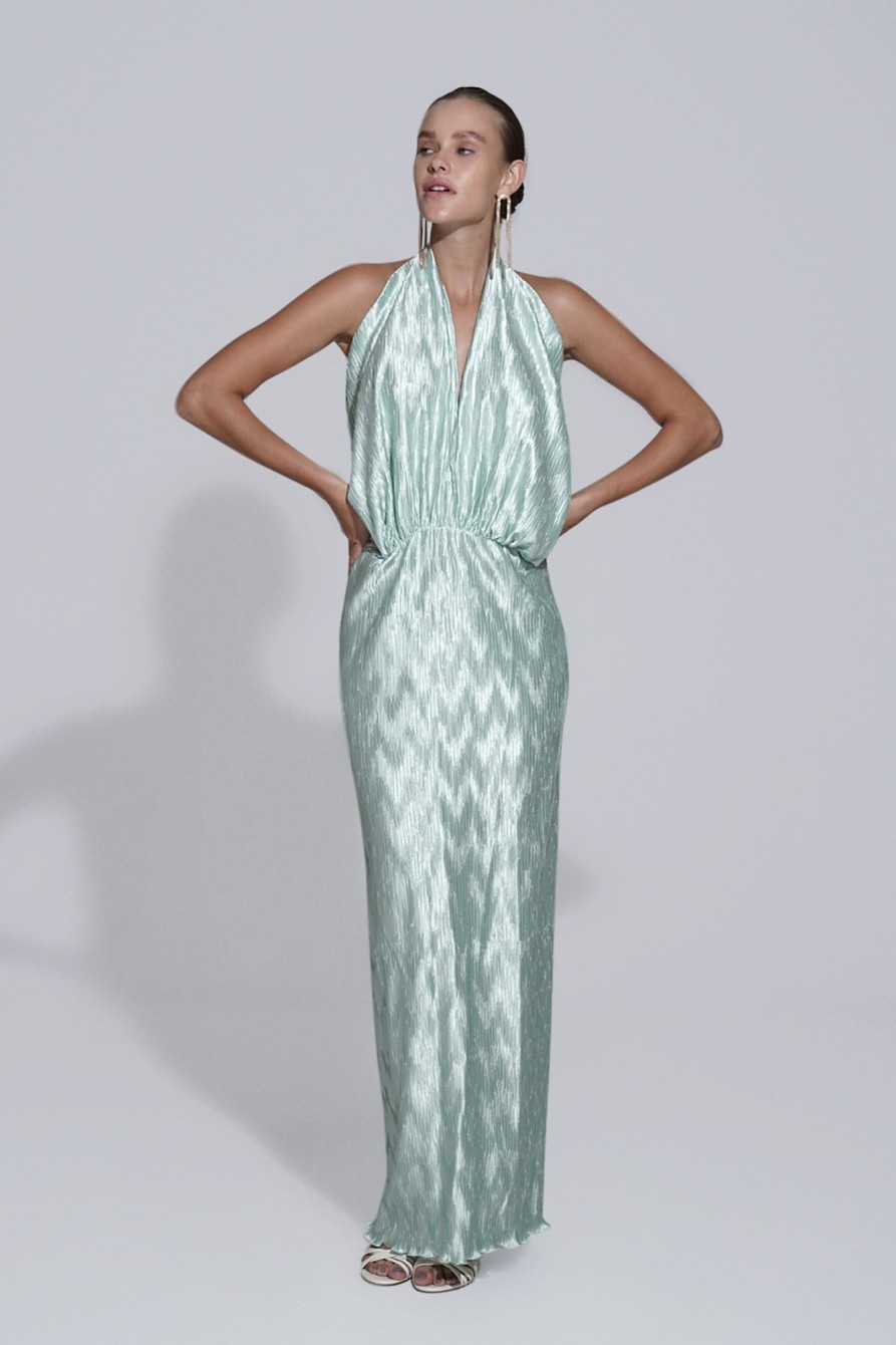 Full Length Dresses Lidee Woman | Riviera Sleeveless Gown - Seafoam